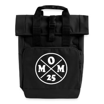 Mom 2025 - mom 25 - Roll Top Backpack with Two Handles - black - Front
