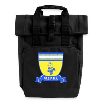 Coat of arms Marne 51 with a bunch of grapes - Roll Top Backpack with Two Handles - black - Front