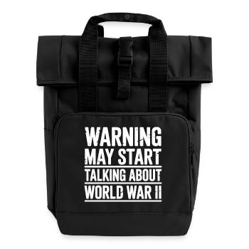 Vintage World War 2 History for Historians - Roll Top Backpack with Two Handles - black - Front