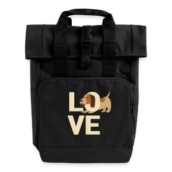 J’adore les chiens - Sac à dos Roll Top à deux anses - noir - Devant