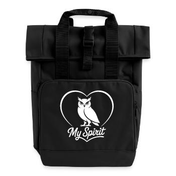 Herz Eule My Spirit Design - Sac à dos Roll Top à deux anses - noir - Devant