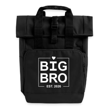 Big Bro Est. 2026 - Rolltop Rucksack mit zwei Griffen - Schwarz - Vorne