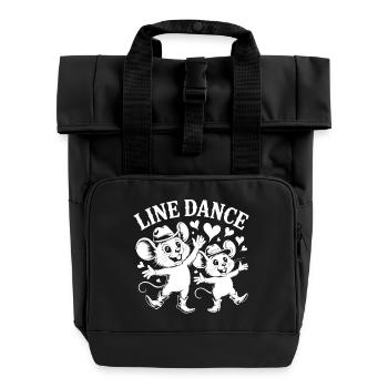 Souris de danse en ligne - Sac à dos Roll Top à deux anses - noir - Devant
