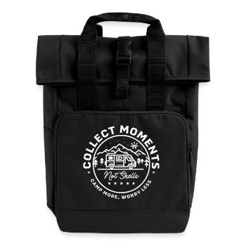 Collection Moments Not Shells Shirt – Camping de voyage - Sac à dos Roll Top à deux anses - noir - Devant