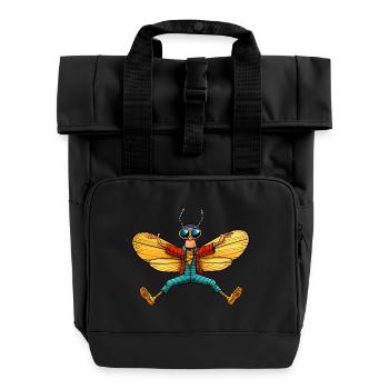 Fly Yoga - Roll Top Backpack with Two Handles - black - Front
