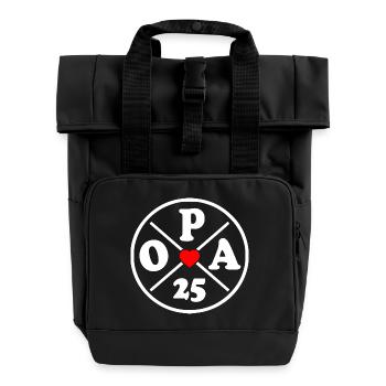 Opa 2025 - Rolltop Rucksack mit zwei Griffen - Schwarz - Vorne