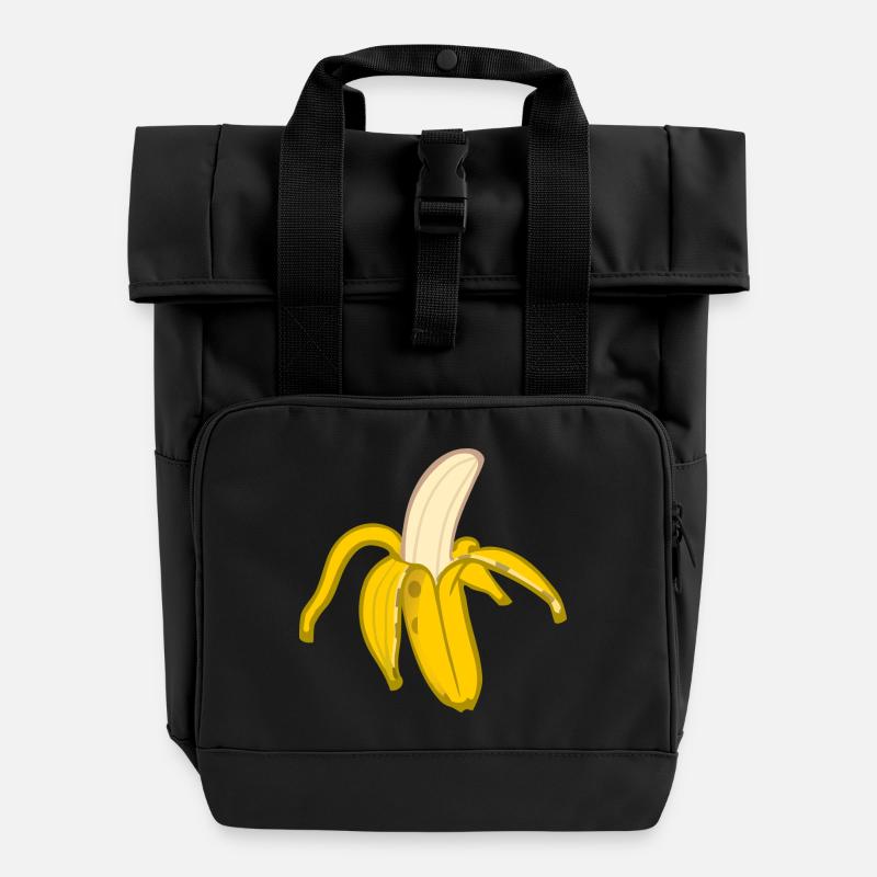 Banane - Rolltop Rucksack mit zwei Griffen - Schwarz