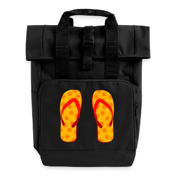 beach strand summer sommer vacation urlaub131 - Rolltop Rucksack mit zwei Griffen - Schwarz - Vorne