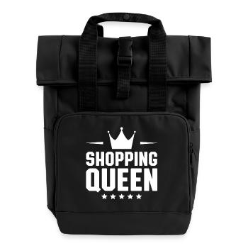 Shopping Queen - Roll Top Backpack with Two Handles - black - Front