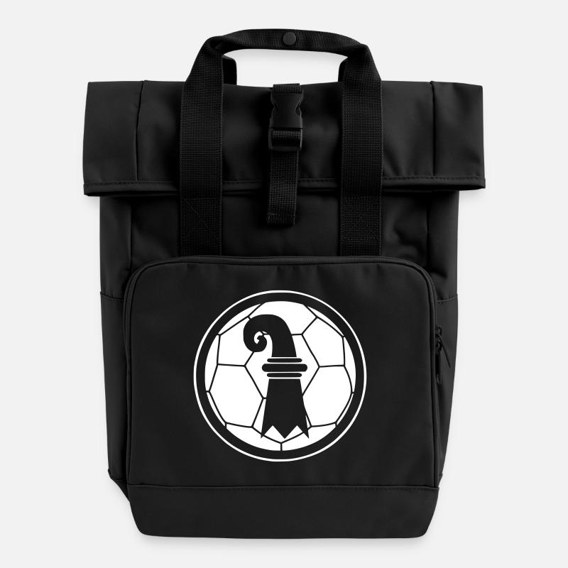 Soccer de Bâle - Sac à dos Roll Top à deux anses - noir