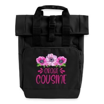 Große Cousine - Rolltop Rucksack mit zwei Griffen - Schwarz - Vorne