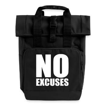 No excuses - Roll Top Backpack with Two Handles - black - Front