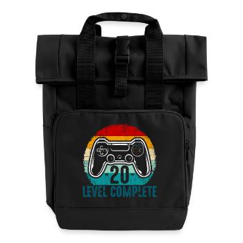Retro-Controller-Level abgeschlossen - Rolltop Rucksack mit zwei Griffen - Schwarz - Vorne