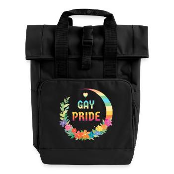 LGBTQIA+ Schwule und Lesben - Rolltop Rucksack mit zwei Griffen - Schwarz - Vorne