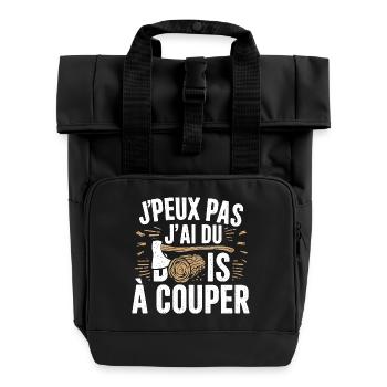 Ich kann nicht, ich habe Holz zum Schneiden - Rolltop Rucksack mit zwei Griffen - Schwarz - Vorne