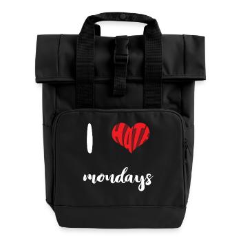 Hate Mondays Stoppt Hass Anti Hass - Rolltop Rucksack mit zwei Griffen - Schwarz - Vorne