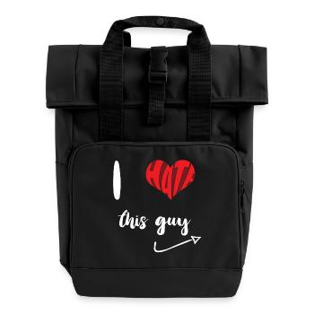 Hasse diesen Kerl Stopp Hass Anti Hass - Rolltop Rucksack mit zwei Griffen - Schwarz - Vorne