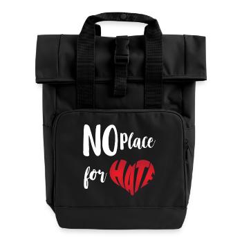 Pas de place pour la haine Stop Hate Anti Hate - Sac à dos Roll Top à deux anses - noir - Devant