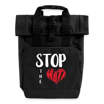 Pas de haine Aversion Stop Haine Anti Haine - Sac à dos Roll Top à deux anses - noir - Devant