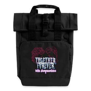 Love and compromise - Romantic collection for couples - Roll Top Backpack with Two Handles - black - Front