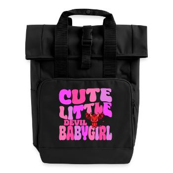 Babygirl - mignon petit diable de bébé - Sac à dos Roll Top à deux anses - noir - Devant