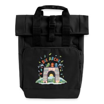Die Arche der Freude - Rolltop Rucksack mit zwei Griffen - Schwarz - Vorne