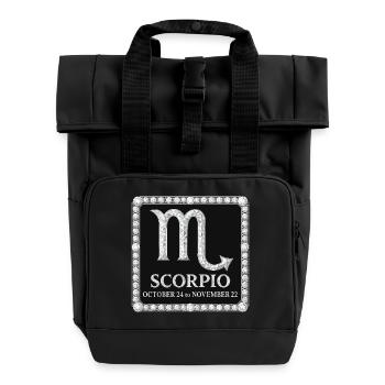 Sternzeichen Skorpion - Rolltop Rucksack mit zwei Griffen - Schwarz - Vorne