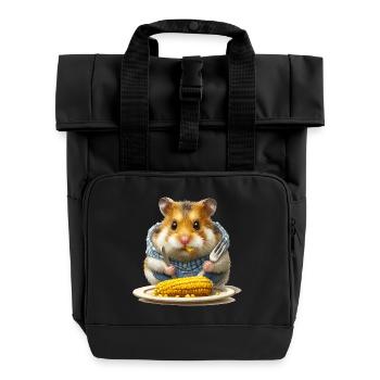 Hamsters de cuisine au festival du maïs - Sac à dos Roll Top à deux anses - noir - Devant