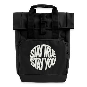 Reste fidèle, reste toi-même - Sac à dos Roll Top à deux anses - noir - Devant