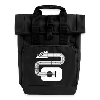 Abstract Shape Guitar - Roll Top Backpack with Two Handles - black - Front