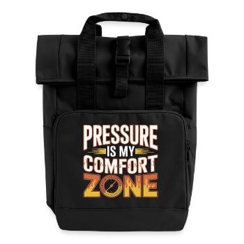 Fire Engineer Pressure Is My Comfort Pump Operator - Roll Top Backpack with Two Handles - black - Front