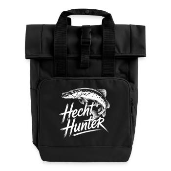 Hecht Angler - Rolltop Rucksack mit zwei Griffen - Schwarz - Vorne