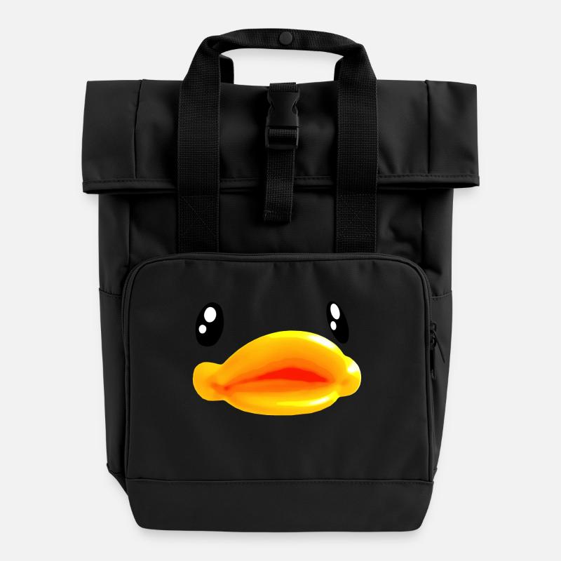 canard canards duck enfants bain - Sac à dos Roll Top à deux anses - noir