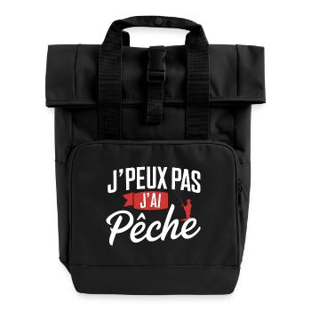 J'peux Pas, J'ai Pêche - Sac à dos Roll Top à deux anses - noir - Devant