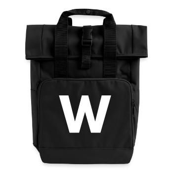 W - Roll Top Backpack with Two Handles - black - Front