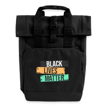 Black Lives Matter - Roll Top Backpack with Two Handles - black - Front
