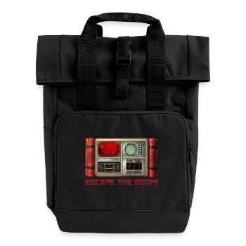 Escape the BOOM! - Roll Top Backpack with Two Handles - black - Front
