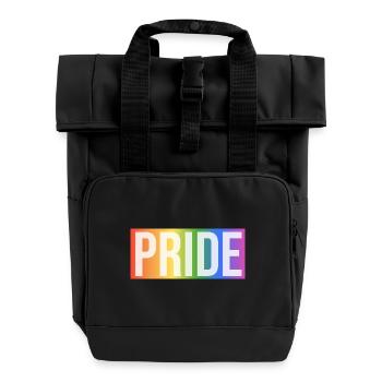 Pride Rainbow Gift - Roll Top Backpack with Two Handles - black - Front