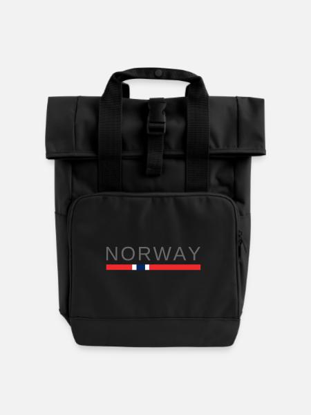 Norwegen - Rolltop Rucksack mit zwei Griffen - Schwarz