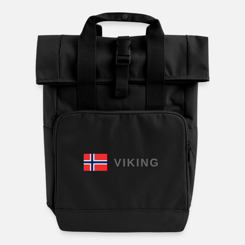 Viking - Sac à dos Roll Top à deux anses - noir