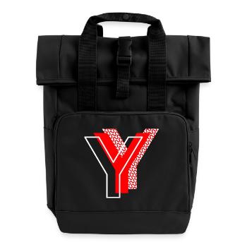 Letter Y - Roll Top Backpack with Two Handles - black - Front