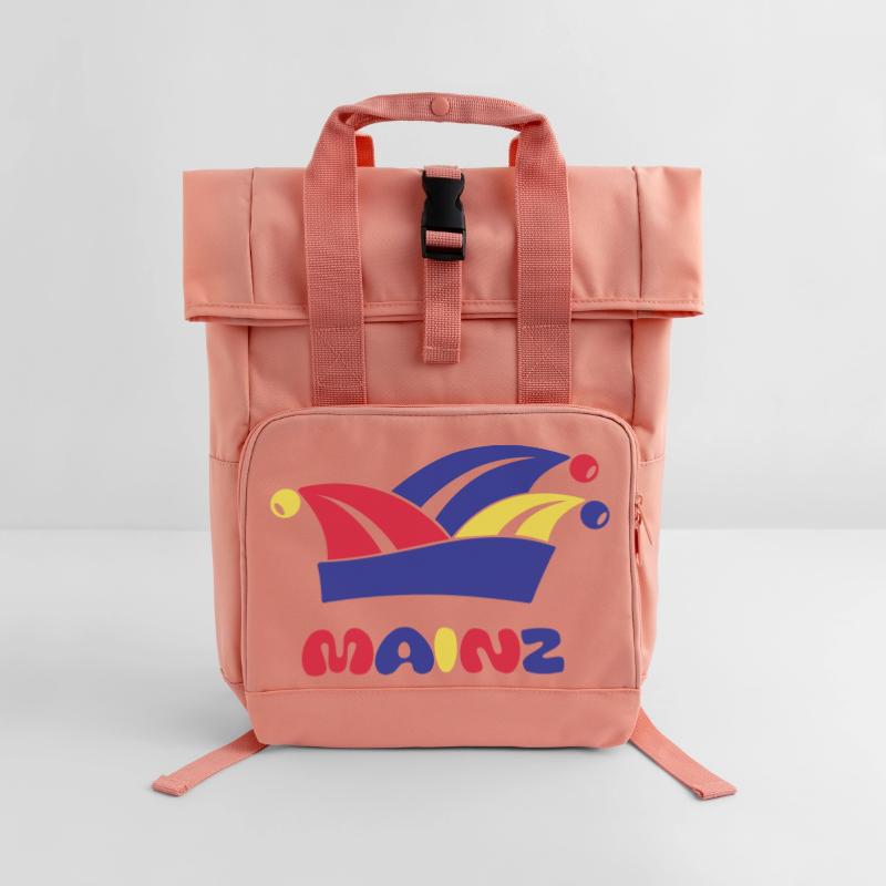 Fasching Narrenkappe Mainz 1, 2 oder 3 Farben Rolltop Rucksack mit zwei Griffen