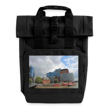 Hamburger Konzerthaus - Rolltop Rucksack mit zwei Griffen - Schwarz - Vorne