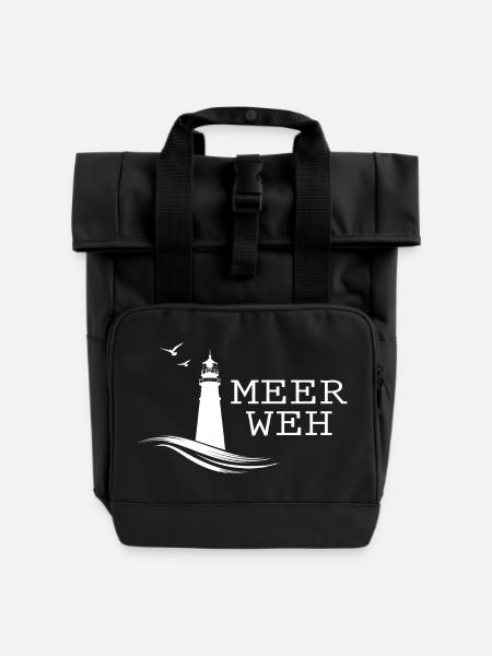 Meerweh - Rolltop Rucksack mit zwei Griffen - Schwarz