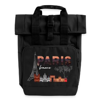 Ville de Paris - Sac à dos Roll Top à deux anses - noir - Devant