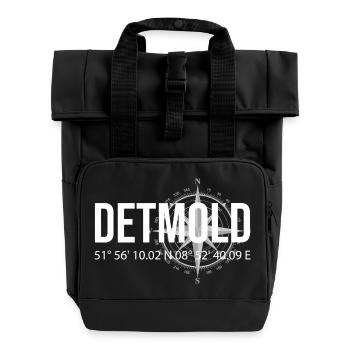 Koordinaten Detmold - Rolltop Rucksack mit zwei Griffen - Schwarz - Vorne