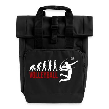 Evolution Volleyball - Rolltop Rucksack mit zwei Griffen - Schwarz - Vorne