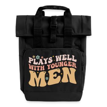 Plays Well With Younger Men - Sac à dos Roll Top à deux anses - noir - Devant