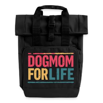 Dog mom for life - Roll Top Backpack with Two Handles - black - Front