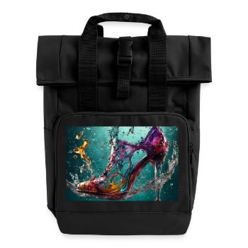 Color explosion in water 2 - AI - Roll Top Backpack with Two Handles - black - Front